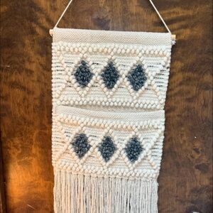 Boho Cream and Gray Wall Hanging